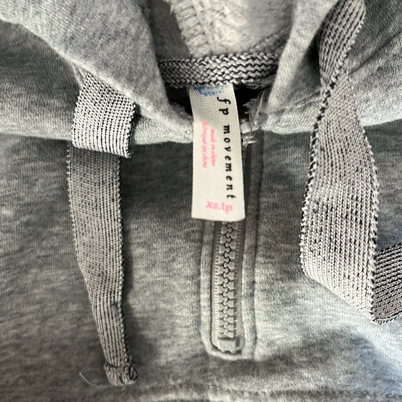 Free People Movement Think Future Hooded Sweatshirt Grey Quarter Zip | XS - Picture 3 of 4